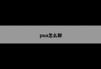 pua怎么聊