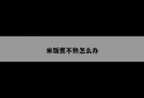 米饭煮不熟怎么办