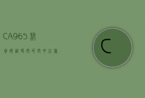 CA965航班，跨越时空的空中之旅