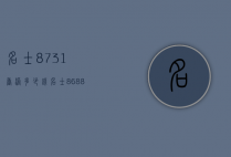 名士8731香港多少钱（名士8688）