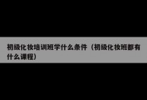 初级化妆培训班学什么条件（初级化妆班都有什么课程）