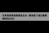 丈夫出轨我想离婚怎么办（我出轨了老公要离婚该怎么办）