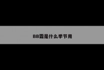 BB霜是什么季节用