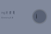 ing什么意思（dumpling什么意思）