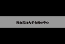 西南民族大学有哪些专业