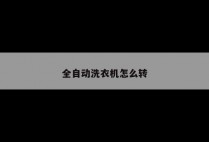 全自动洗衣机怎么转