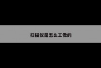 扫描仪是怎么工做的