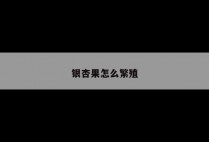 银杏果怎么繁殖