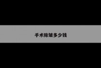 手术除皱多少钱