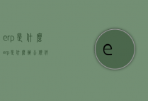 erp是什么（erp是什么办公软件）