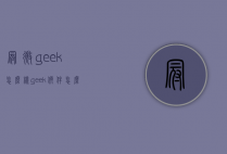 冠微geek怎么样（geek软件怎么样）