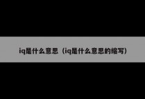 iq是什么意思（iq是什么意思的缩写）