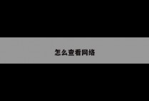 怎么查看网络