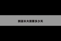 鹅苗长大需要多少天