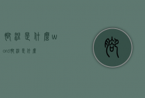 脚注是什么（word脚注是什么）