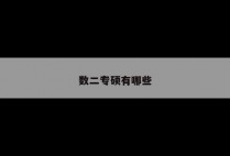 数二专硕有哪些