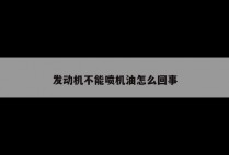 发动机不能喷机油怎么回事