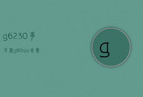 g6230多少核（g60cpu参数）
