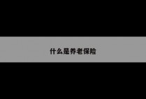 什么是养老保险