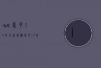 iwc马克17多少钱（万国马克17参数）
