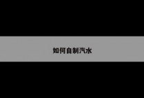 如何自制汽水