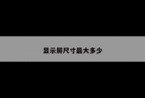 显示屏尺寸最大多少