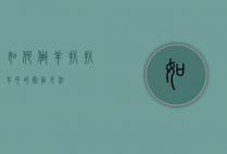 如何做羊扒（扒羊肉的制作方法）