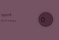 oppor8001多少钱（oppor8000多少钱现在）