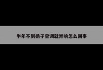半年不到扬子空调就异响怎么回事