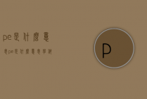 pe是什么意思（pe是什么意思学科）