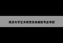 同济大学艺术研究生有哪些专业考研