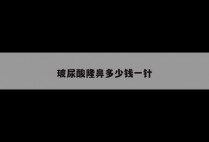 玻尿酸隆鼻多少钱一针