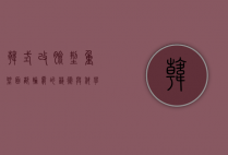 韩式改脸型，重塑面部轮廓的艺术与科学