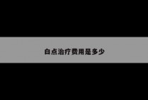 白点治疗费用是多少