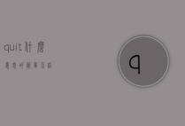 quit什么意思的简单介绍
