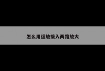 怎么用运放接入两路放大
