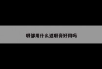 眼部用什么遮瑕膏好用吗