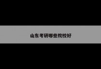 山东考研哪些院校好