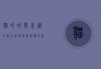 猫叫的声音，从日常交流到情感表达的奥秘