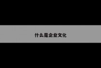 什么是企业文化