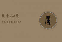 魔卡pua线下课怎么样（魔卡 pua）