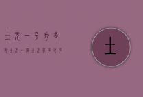 土元一平方多少土元（一个土元有多少克）