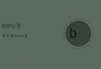 beely什么好用（beeline怎么用）