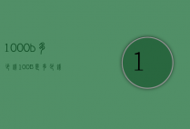 1000b多少钱（100B是多少钱）