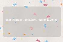 机票定购指南，如何高效、省钱地购买机票