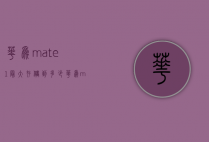 华为mate1最大存储到多少（华为mate内存最大多少）