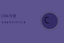 CA979航班，跨越时空的空中之旅