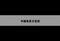 中国有多少党派