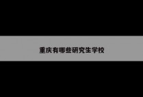 重庆有哪些研究生学校