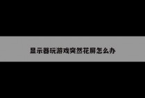 显示器玩游戏突然花屏怎么办